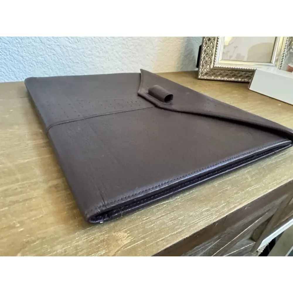 Vintage Cross Autocross Brown Leather Daily Agenda Portfolio Case Notepad